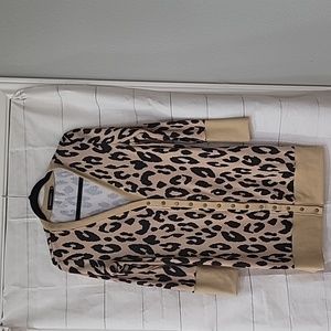 Merokeety cheetah print long cardigan